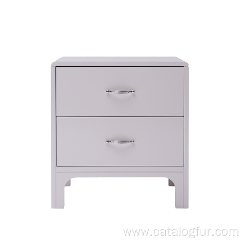 Bedroom Furniture 3 Drawer Bedside Table Silver Mirror Nightstand for Home Hotel